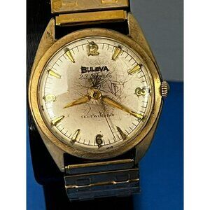 Vintage 1961 Bulova M1 23J Auto 10K RGP Rolled Gold WATCH-runs